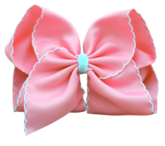 Pink Moon Stitch Hair Bow