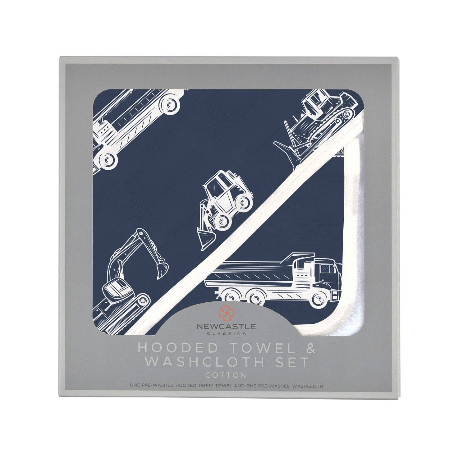 Dump Trucks & Diggers Hooded Towel and Washcloth Set