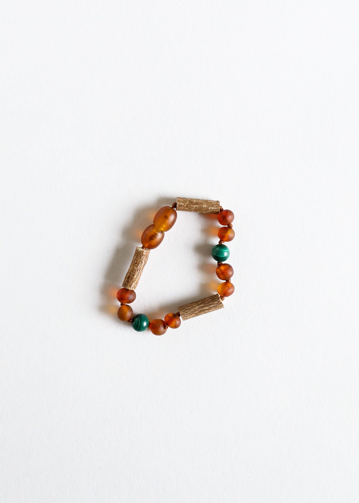 Hazelwood || Raw Amber + Malachite || Anklet or Bracelet