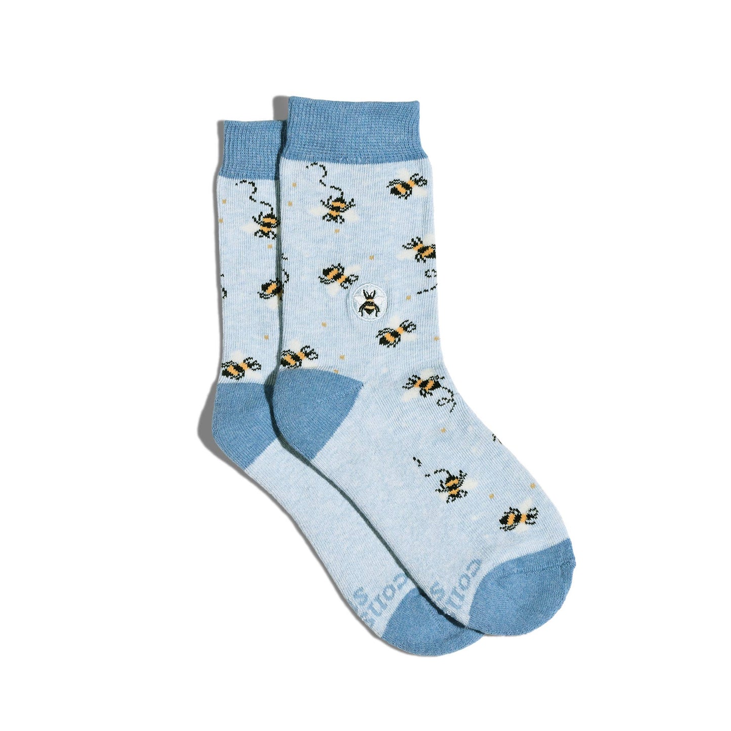 Kids Socks that Protect Bees (blue with bees)