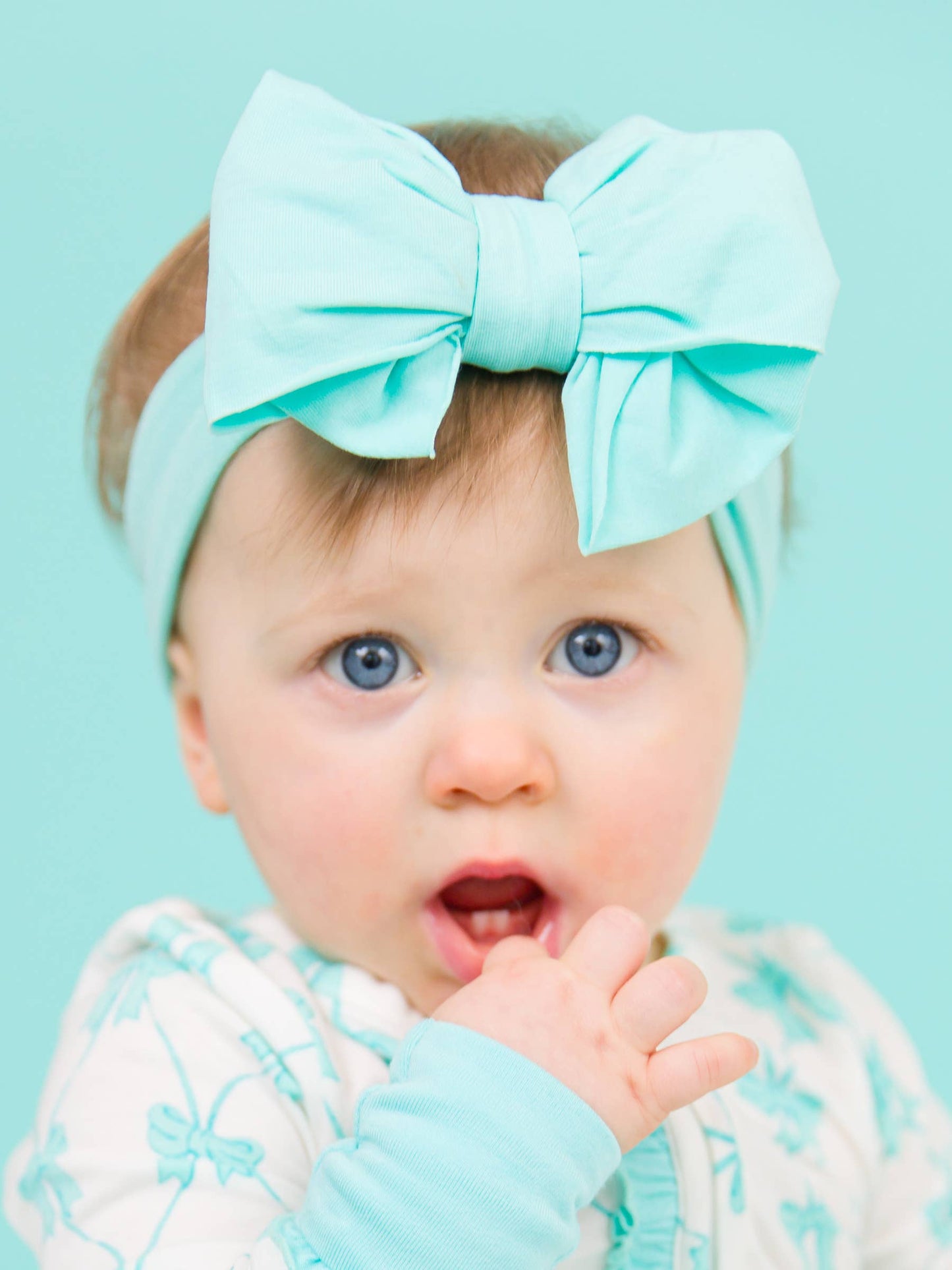 Girls Island Blue Big Bow Headband