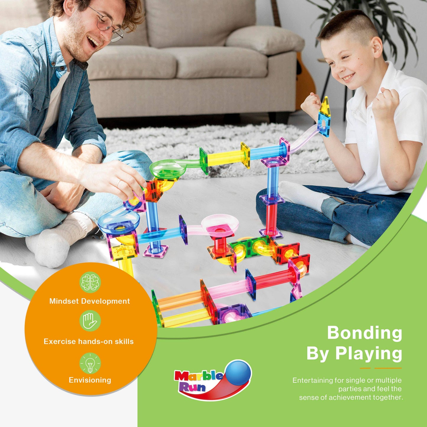 PicassoTiles Magnetic (Marble Run) Set