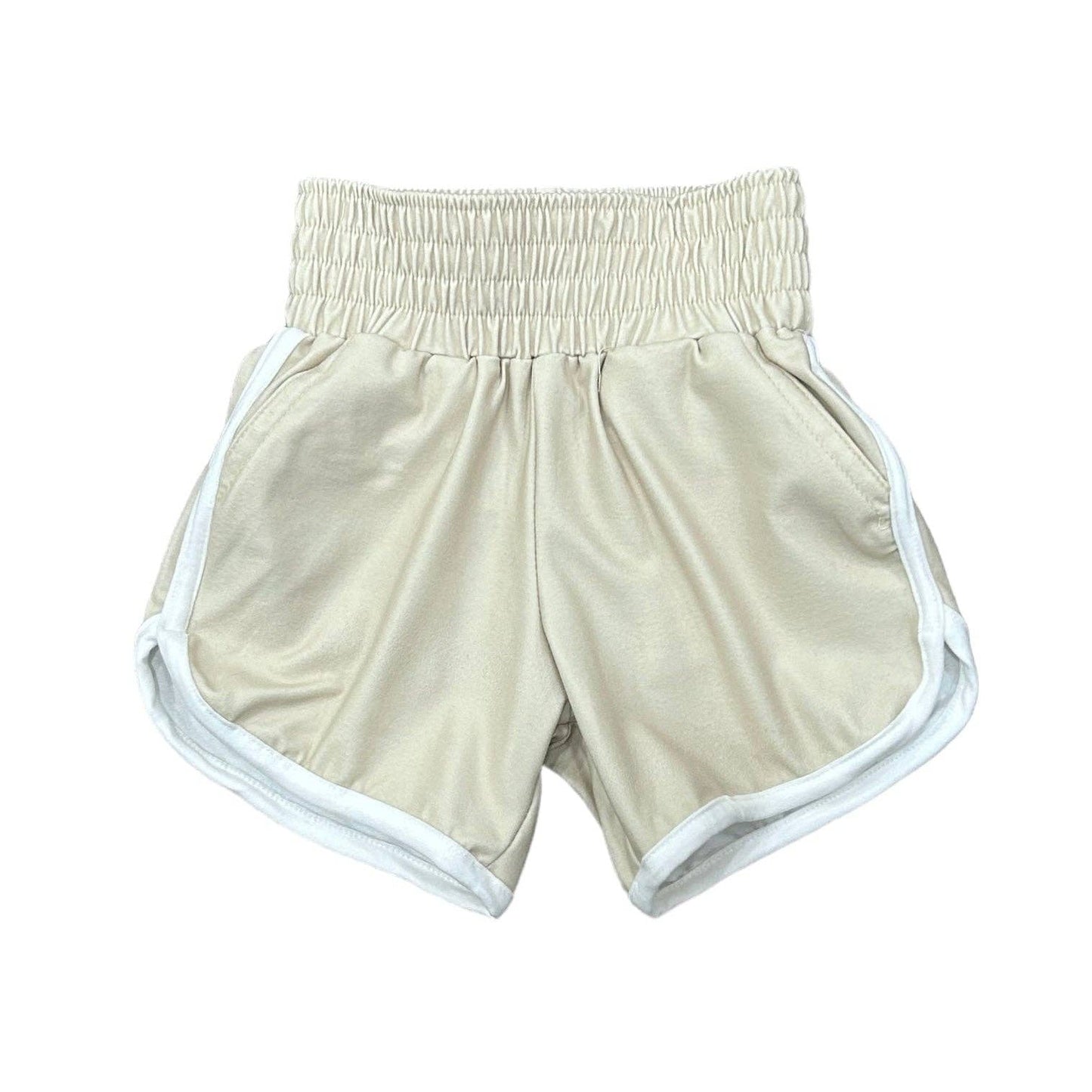 Track Shorts - Taupe/Cream