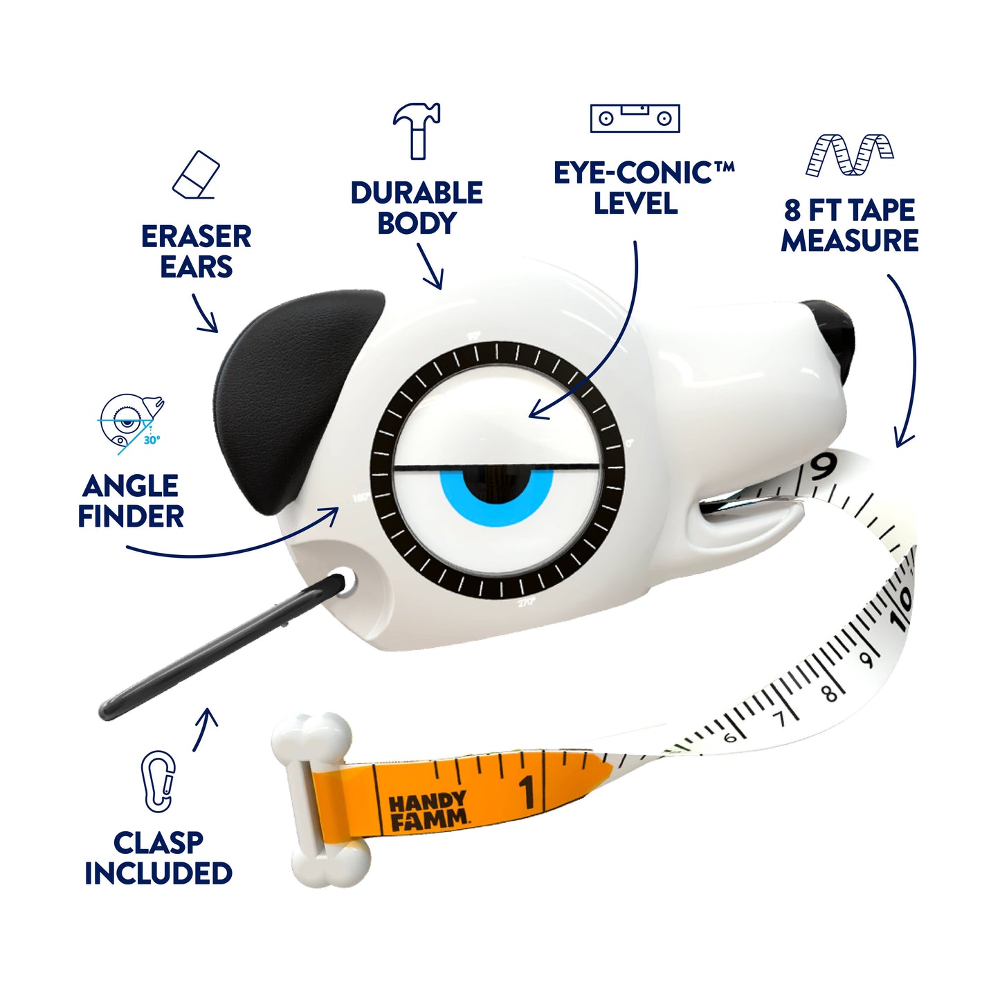 4--in-1 STEM Tape Measure/Construction Tool-Dog "Spot"