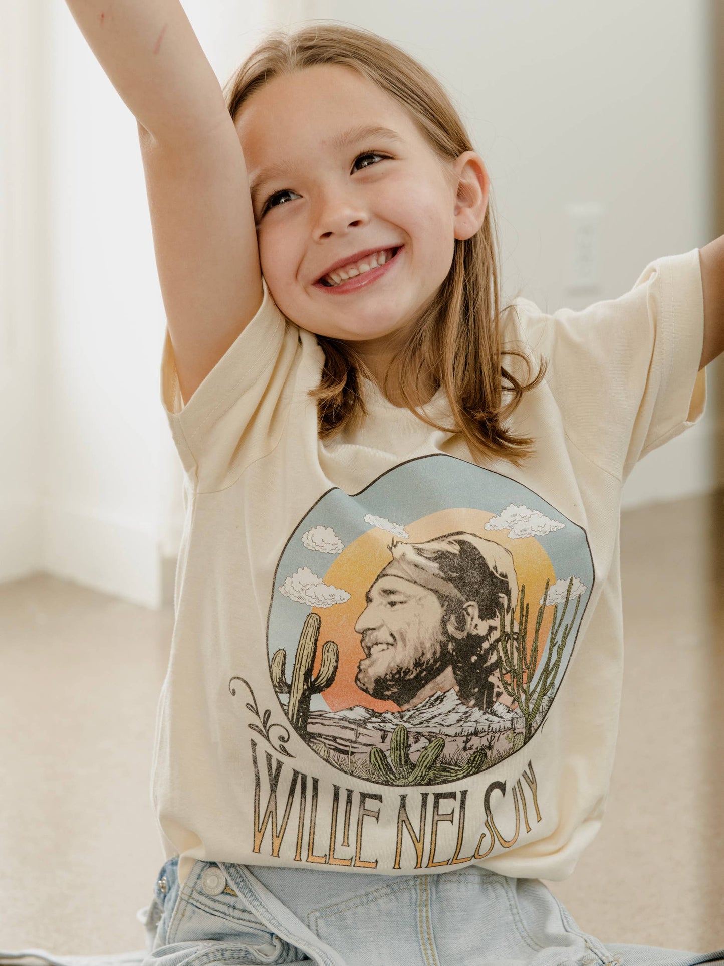Children's Willie Nelson In the Sky Oatmeal Graphic Tee