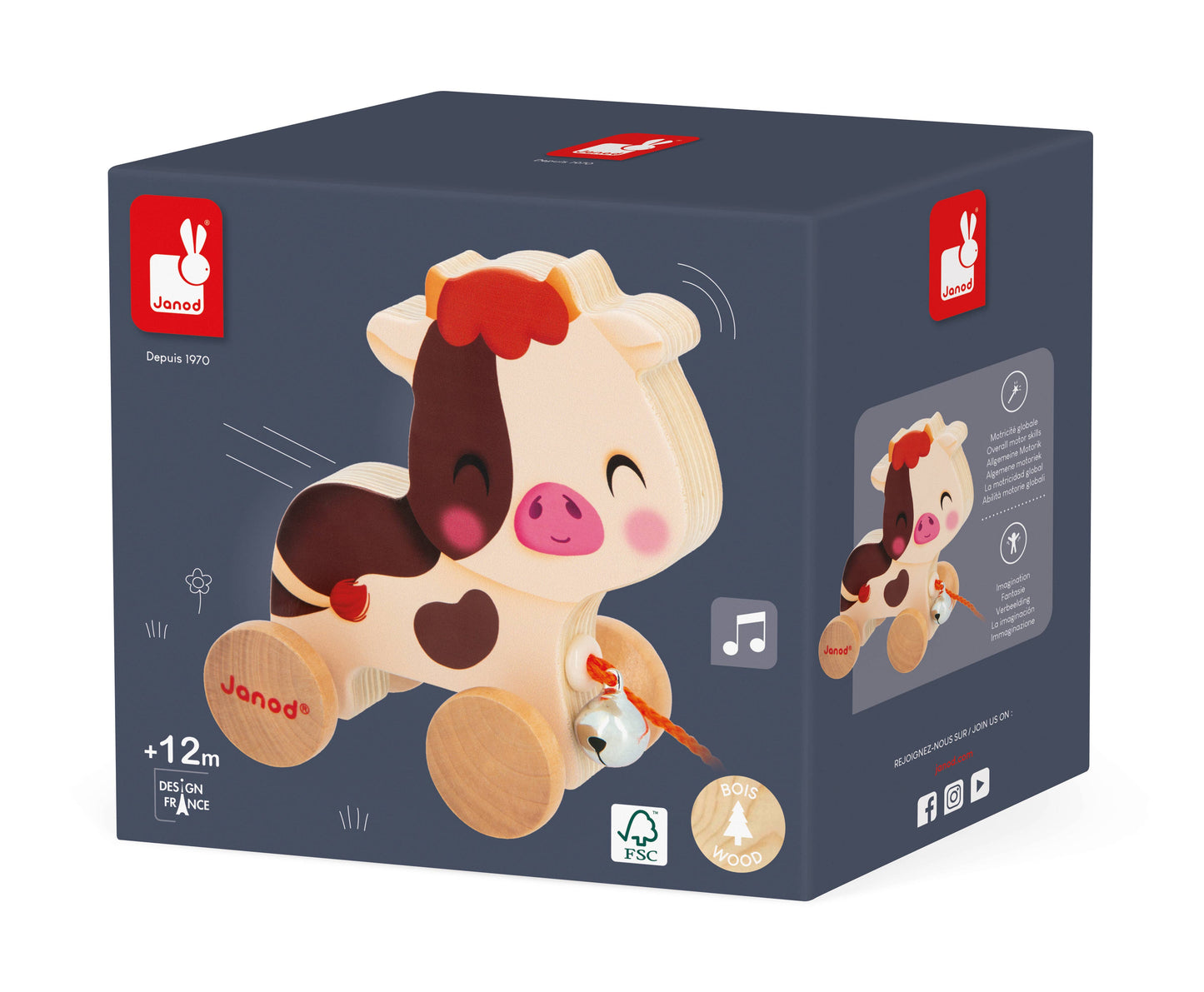 Farm Wooden Pull-Along Cow