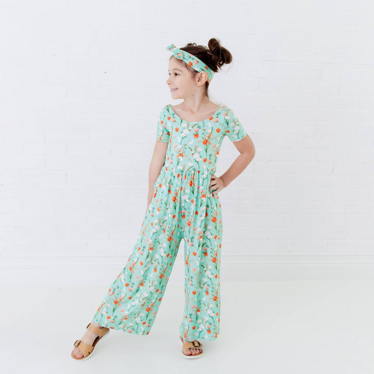Sweet Pickings Meadow Floral Girls Bamboo Leggy Romper