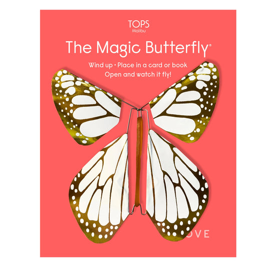 Love - White & Gold Metallic Magic Flying Butterfly®