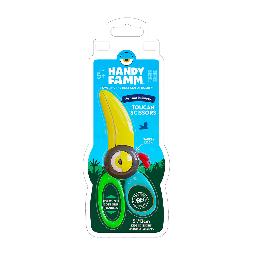 Kids' Scissors w/ Safety Lock Eyelid - Toucan - "Snippy"