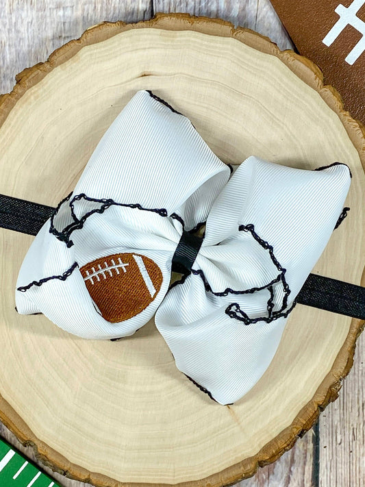 Football Embroidered | Moonstitch | Bow Headband