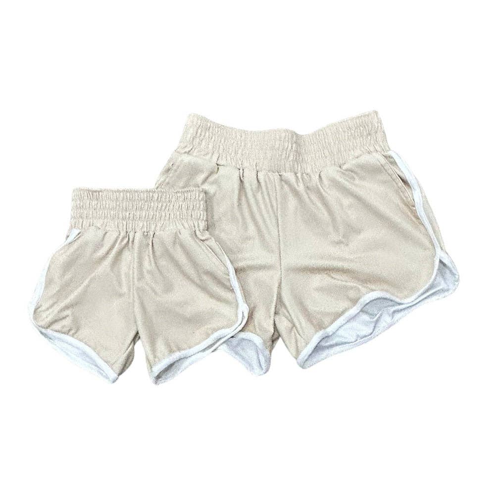 Track Shorts - Taupe/Cream