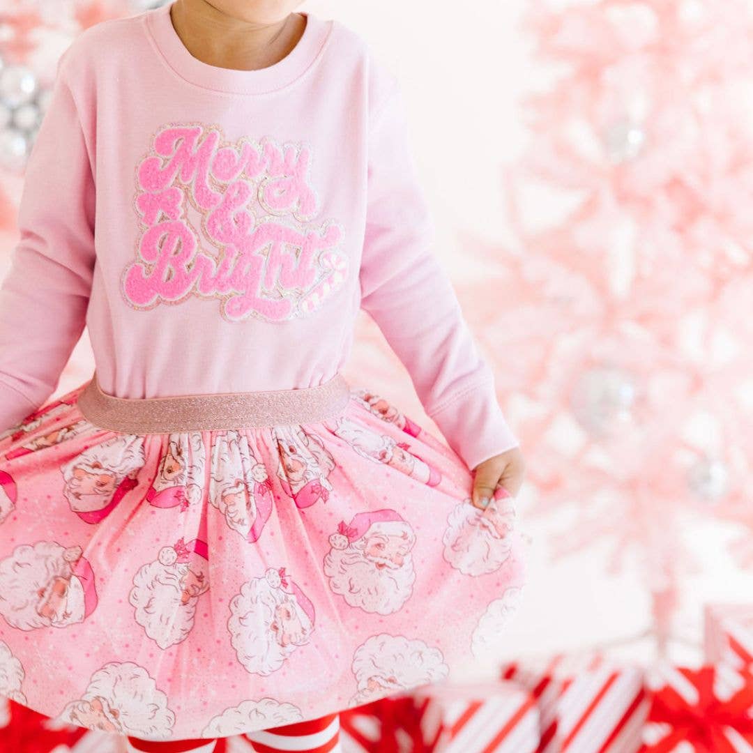 Merry and Bright Patch Christmas Sweatshirt - Kids Holiday