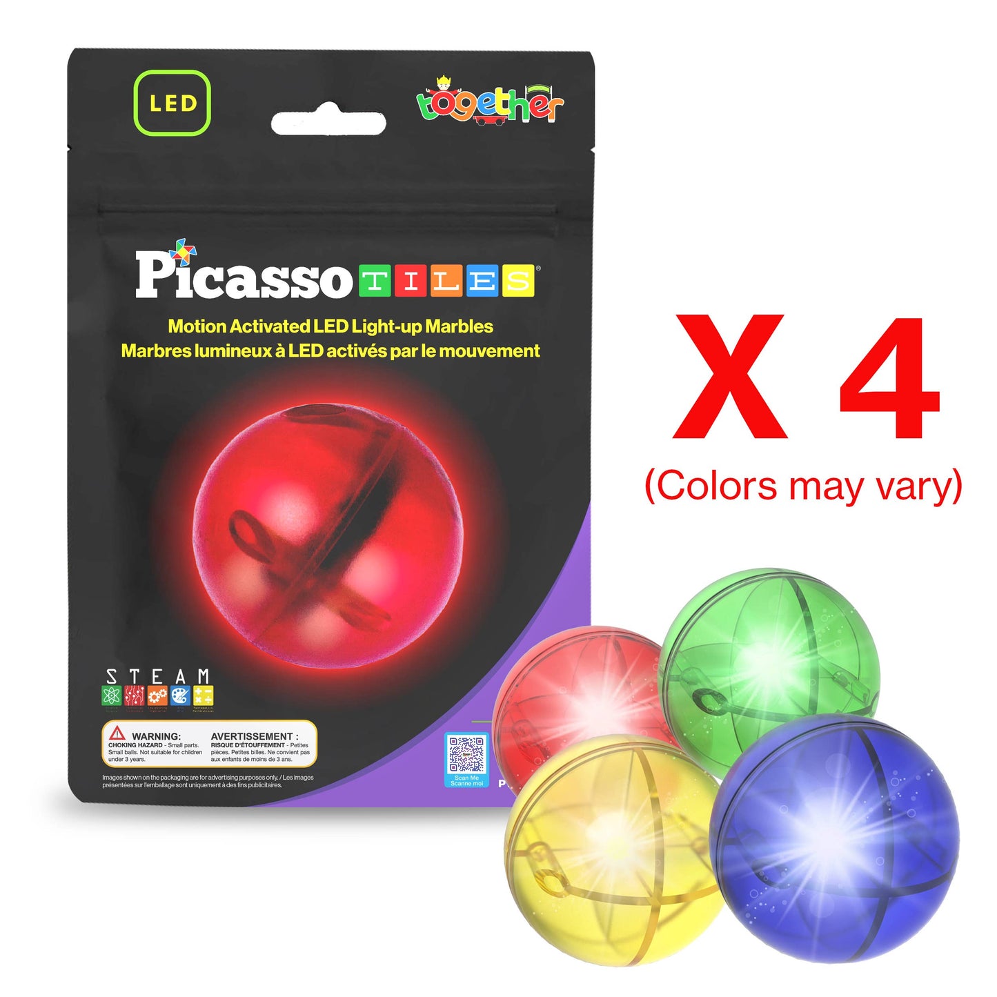 PicassoTiles Light-Up Marbles