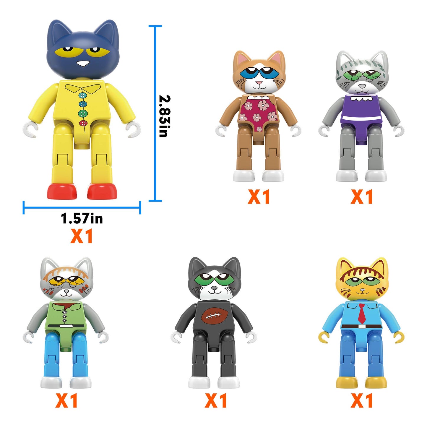 Pete The Cat Magnetic Characters - 6 Pieces