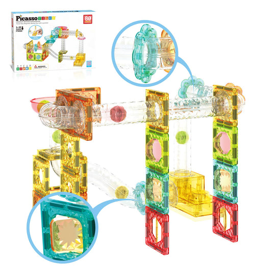 PicassoTiles (80 Pcs)(Marble Run Travel Size)