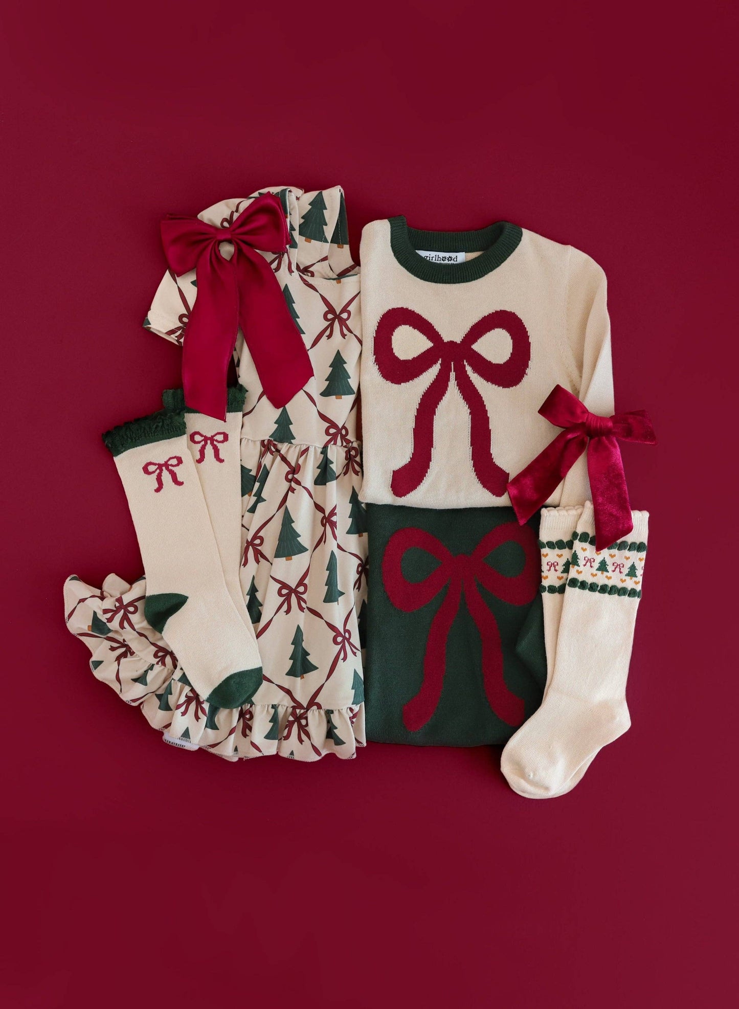 Vanilla Bow Lace Top | Knee High Socks