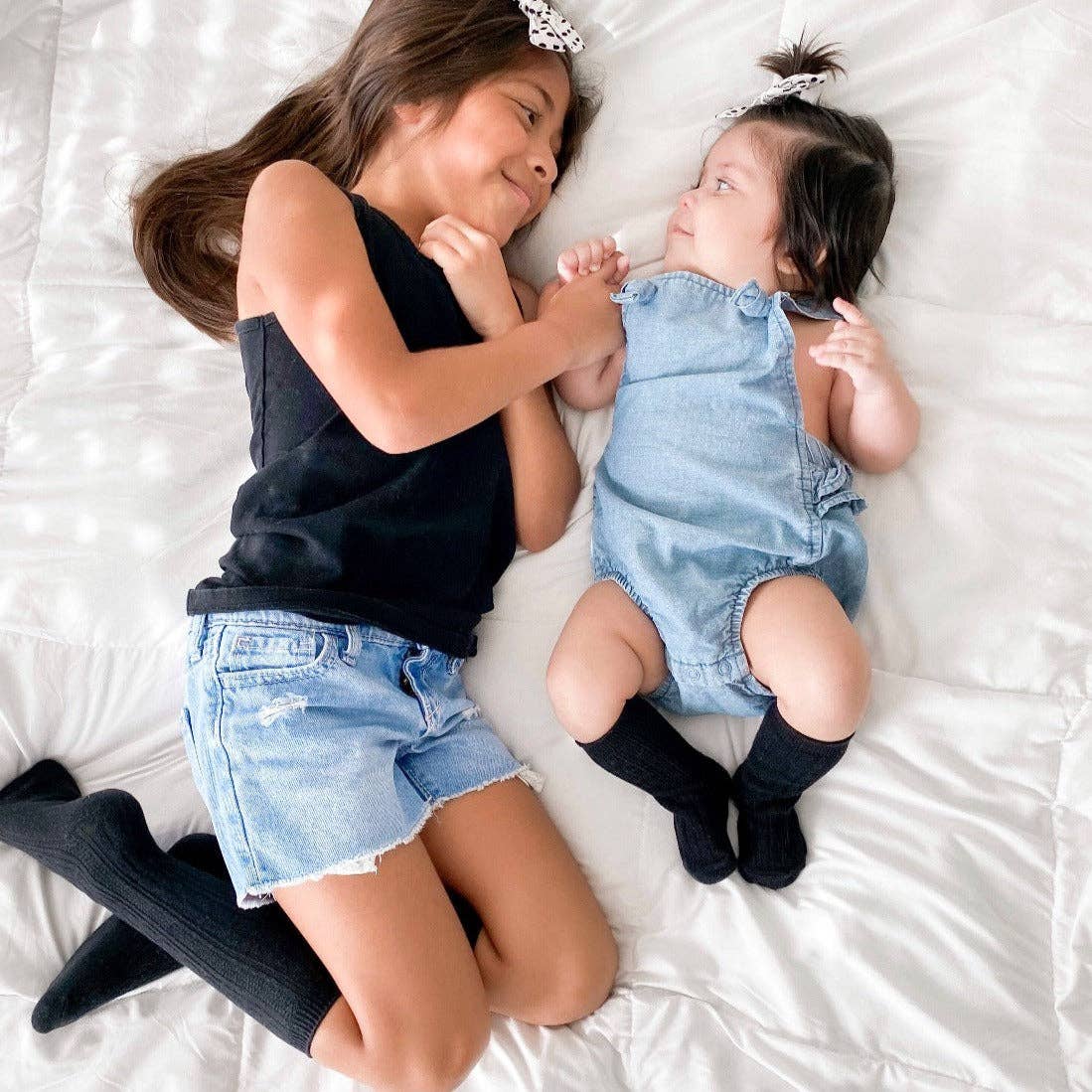 Cable Knit Knee High Socks - Black