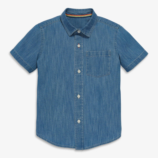 Short Sleeve Chambray Button Down