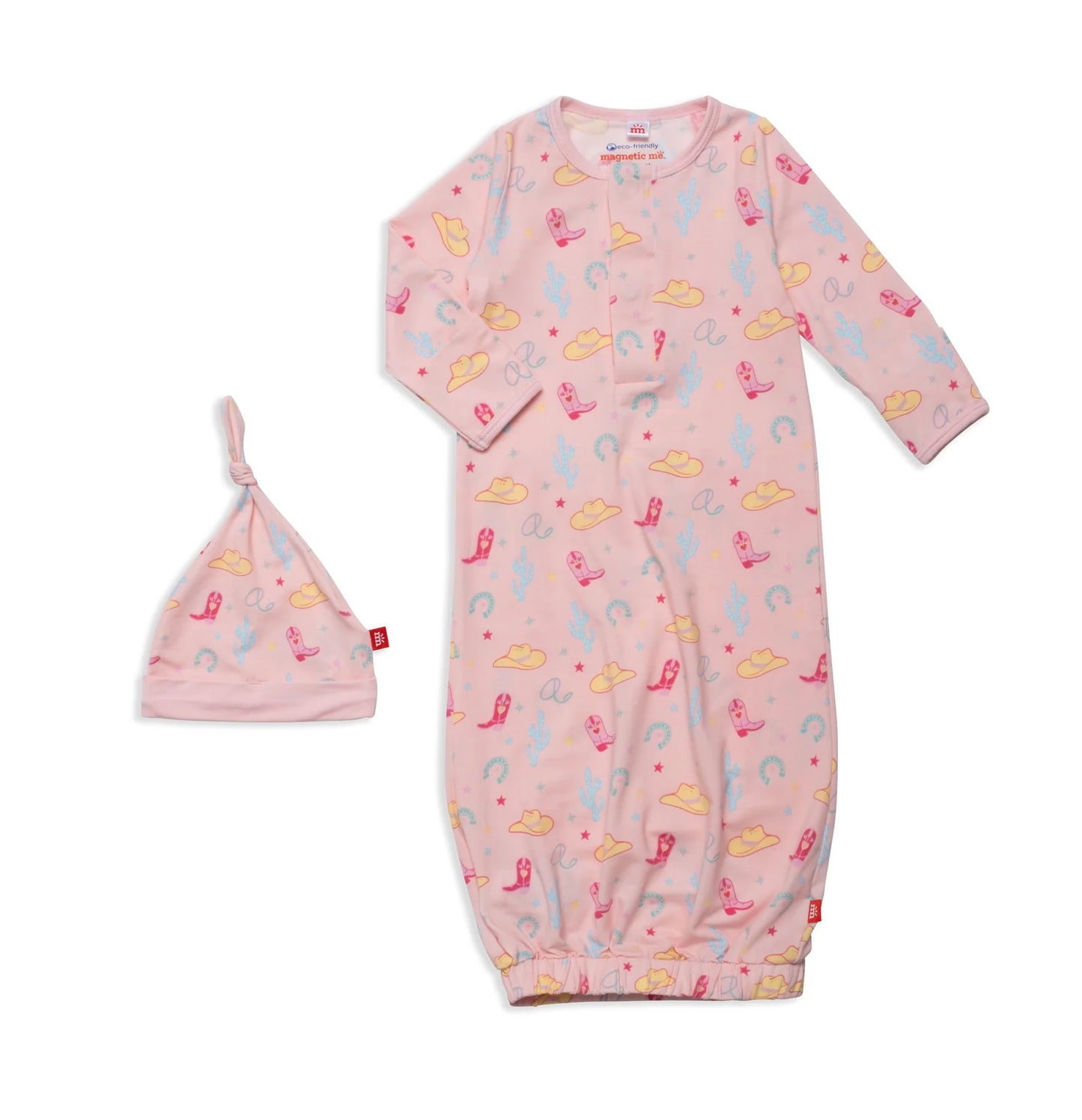 Pink Not My First Rodeo Modal Magnetic Open Bottom Gown + Hat Set