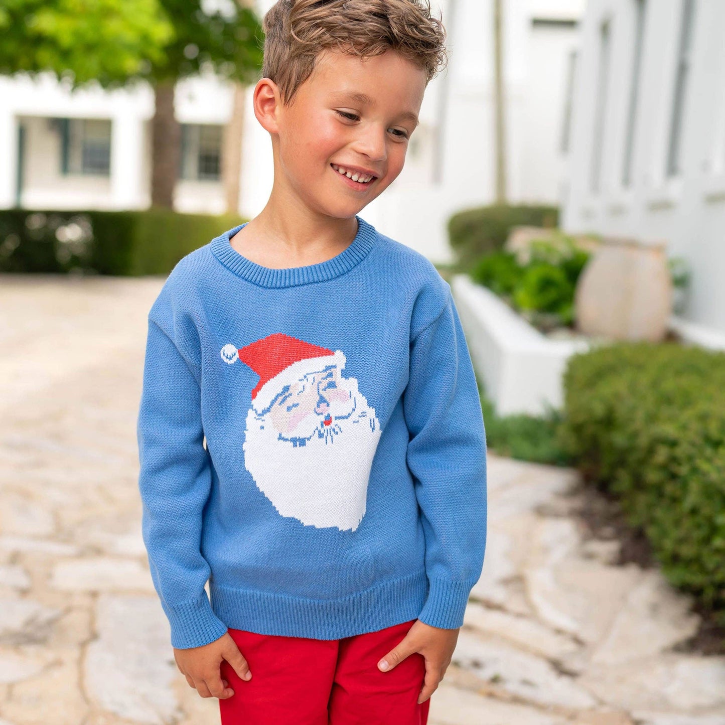Boys Sweater | Jolly Blue Santa