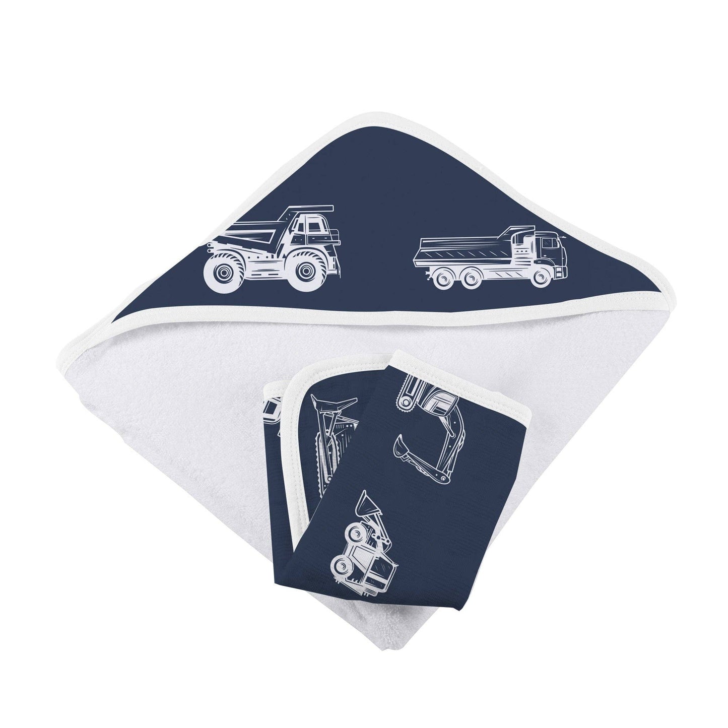 Dump Trucks & Diggers Hooded Towel and Washcloth Set