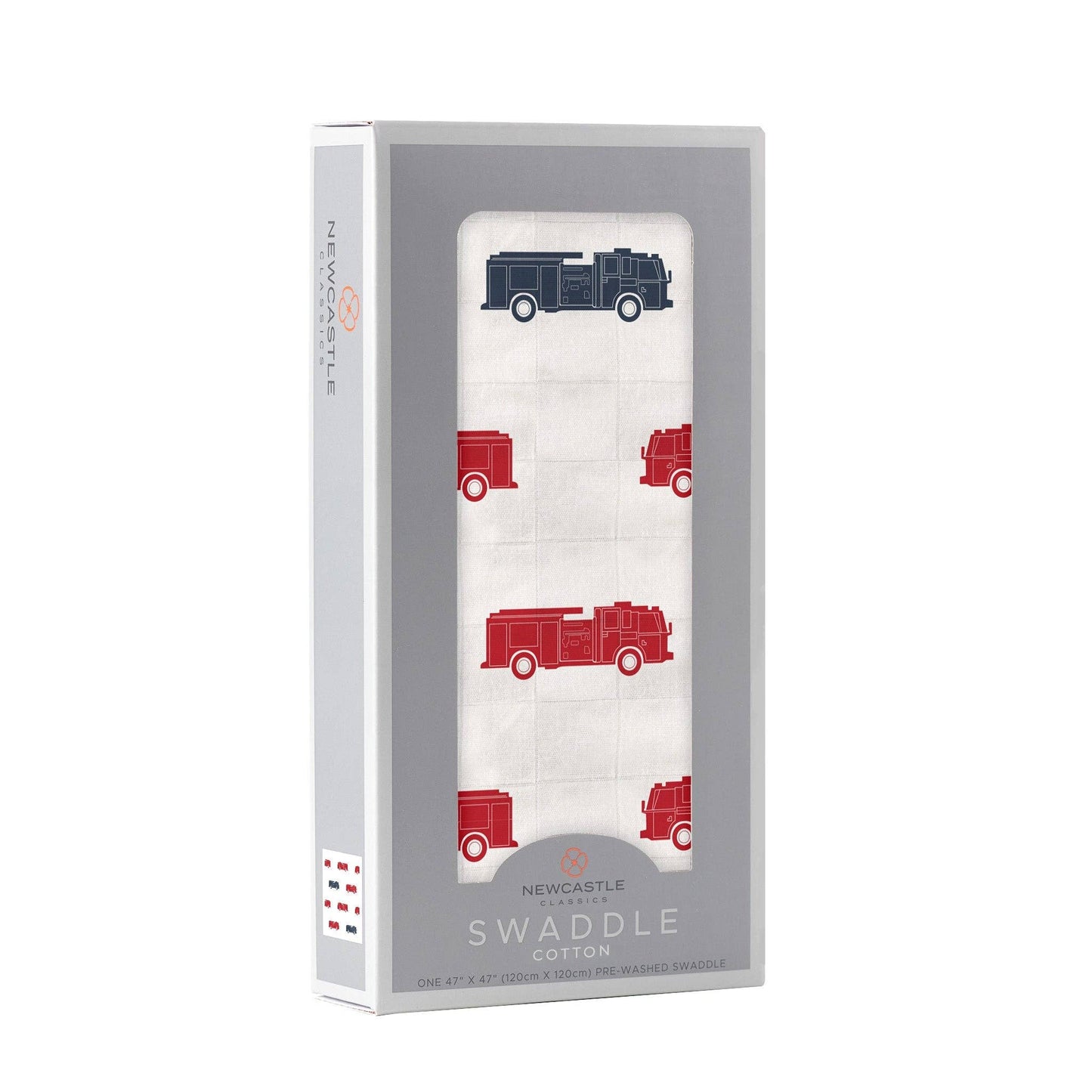 Blue and Red Fire Trucks - Swaddle