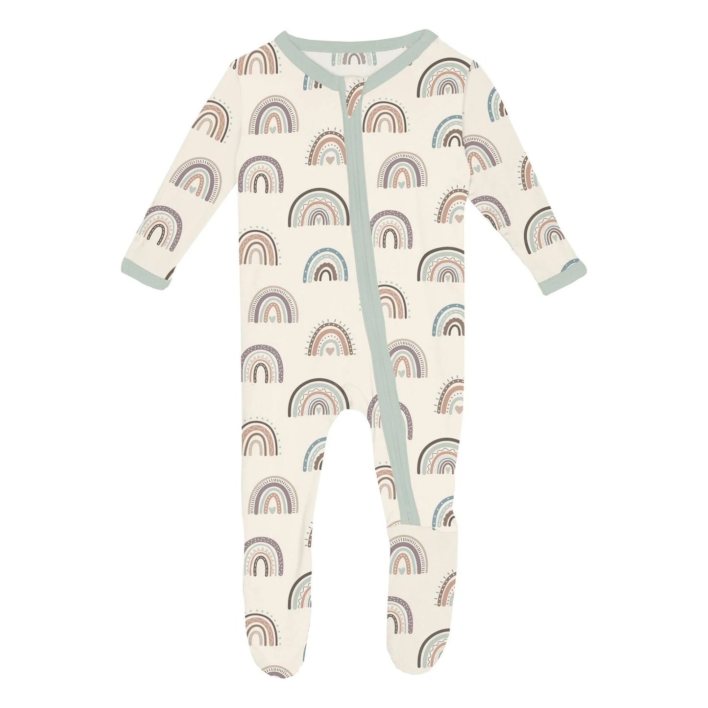 Bamboo Footie with 2-Way Zipper | Earthy Rainbows