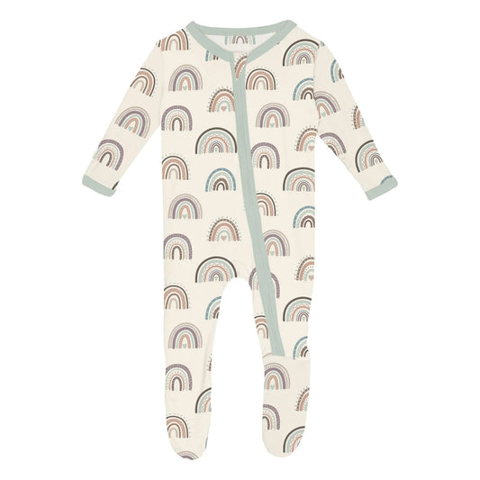 Bamboo Footie with 2-Way Zipper | Earthy Rainbows