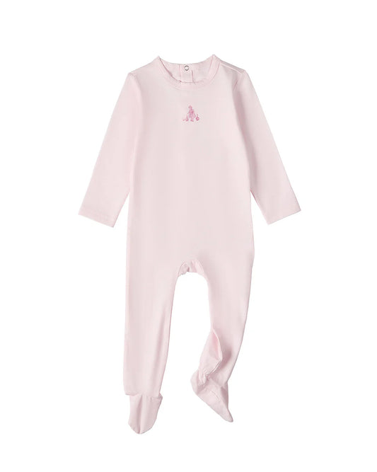 Girl and Her Waddling Ducks Footie - Baby Pink