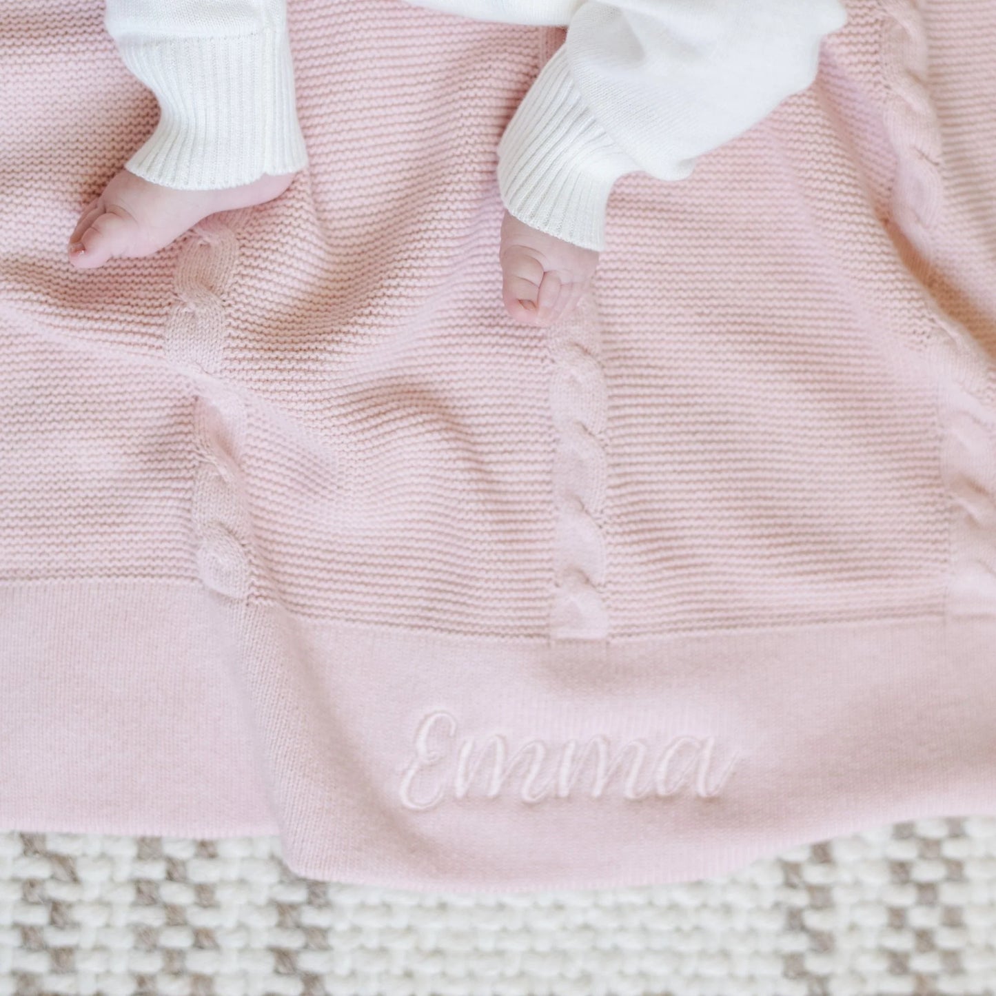 Pink Heirloom Cotton Knit Receiving Blanket
