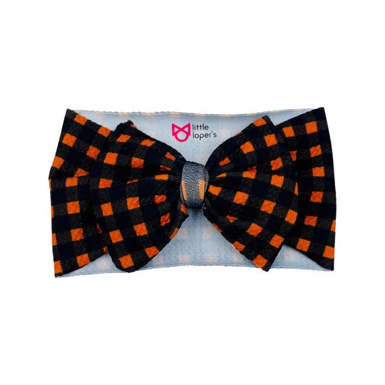 Orange & Black Gingham Headwrap - Mini