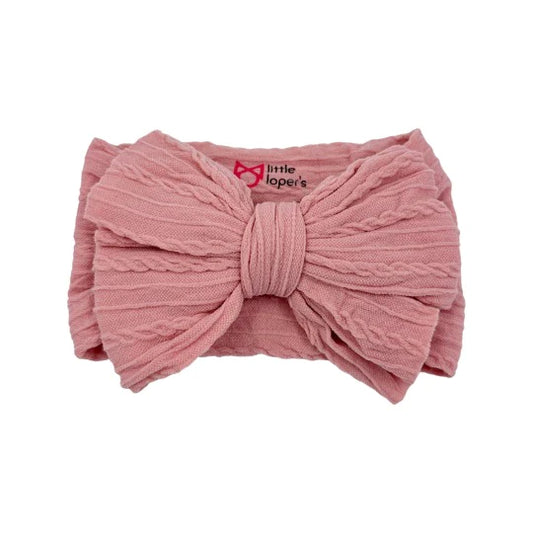 Mauve Butterfly Cable Knit Newborn Headwrap