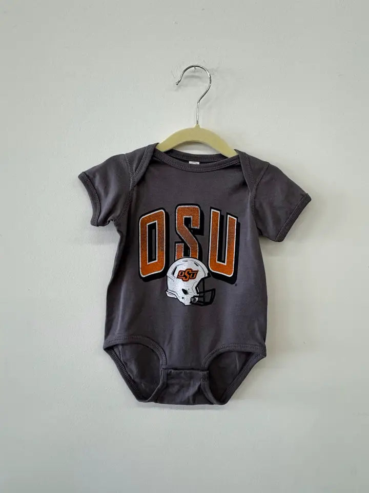 Cowboys Helmet fade onesie-charcoal