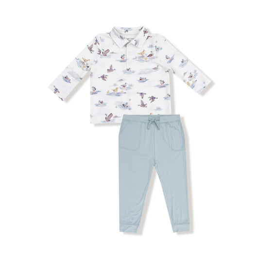 Migrating Mallards - L/S Polo Shirt set with Bamboo Joggers
