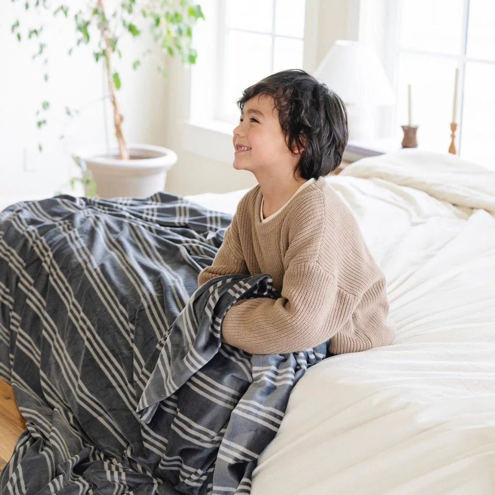 Stripe Minky Stretch Throw Blanket