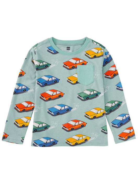 Cars Long Sleeve Printed Pocket Tee