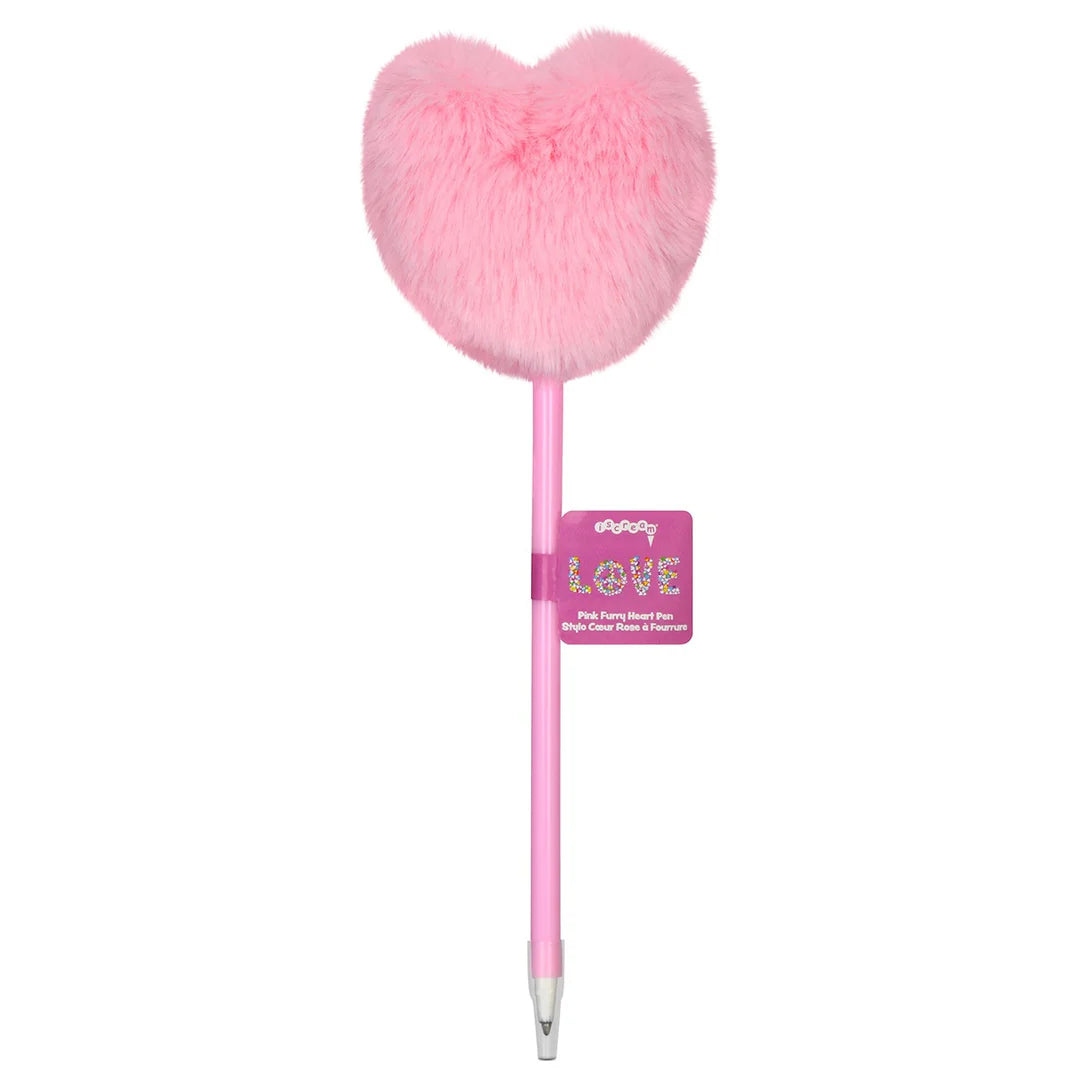 Pink Furry Heart Pen