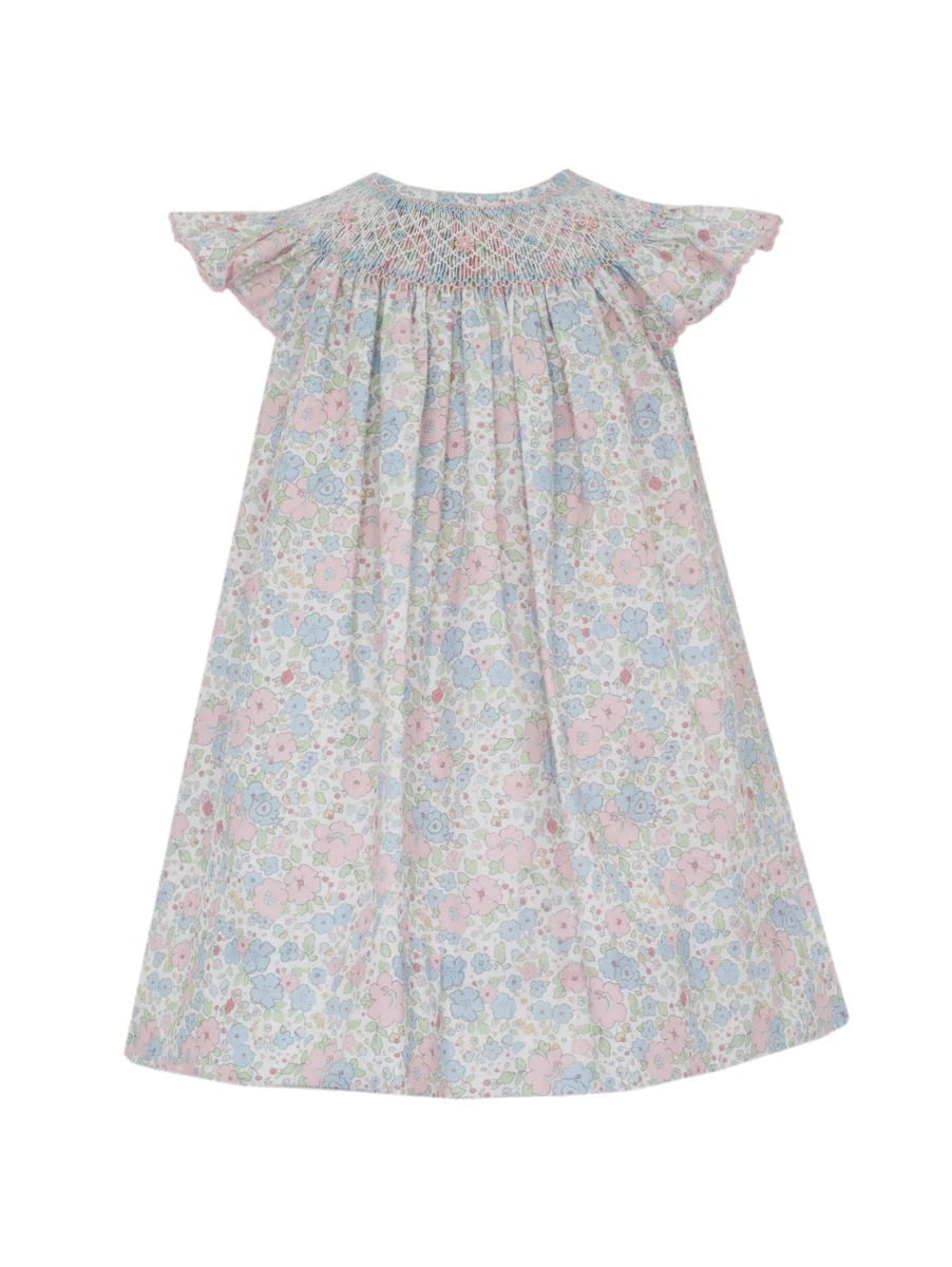 Pink and Blue Liberty Floral  | Bishop Dress w/ Angel Wing Sleeves