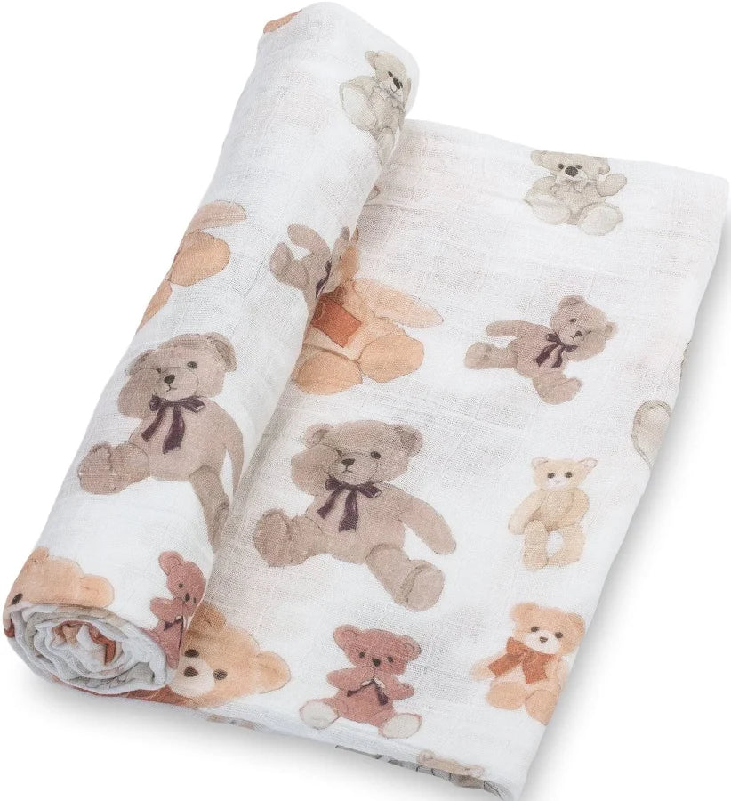 Bear Hugs Muslin Cotton Swaddle Blanket