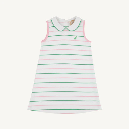Sleeveless Maude's Collar Dress | Tradd St Stripe w/ Pink