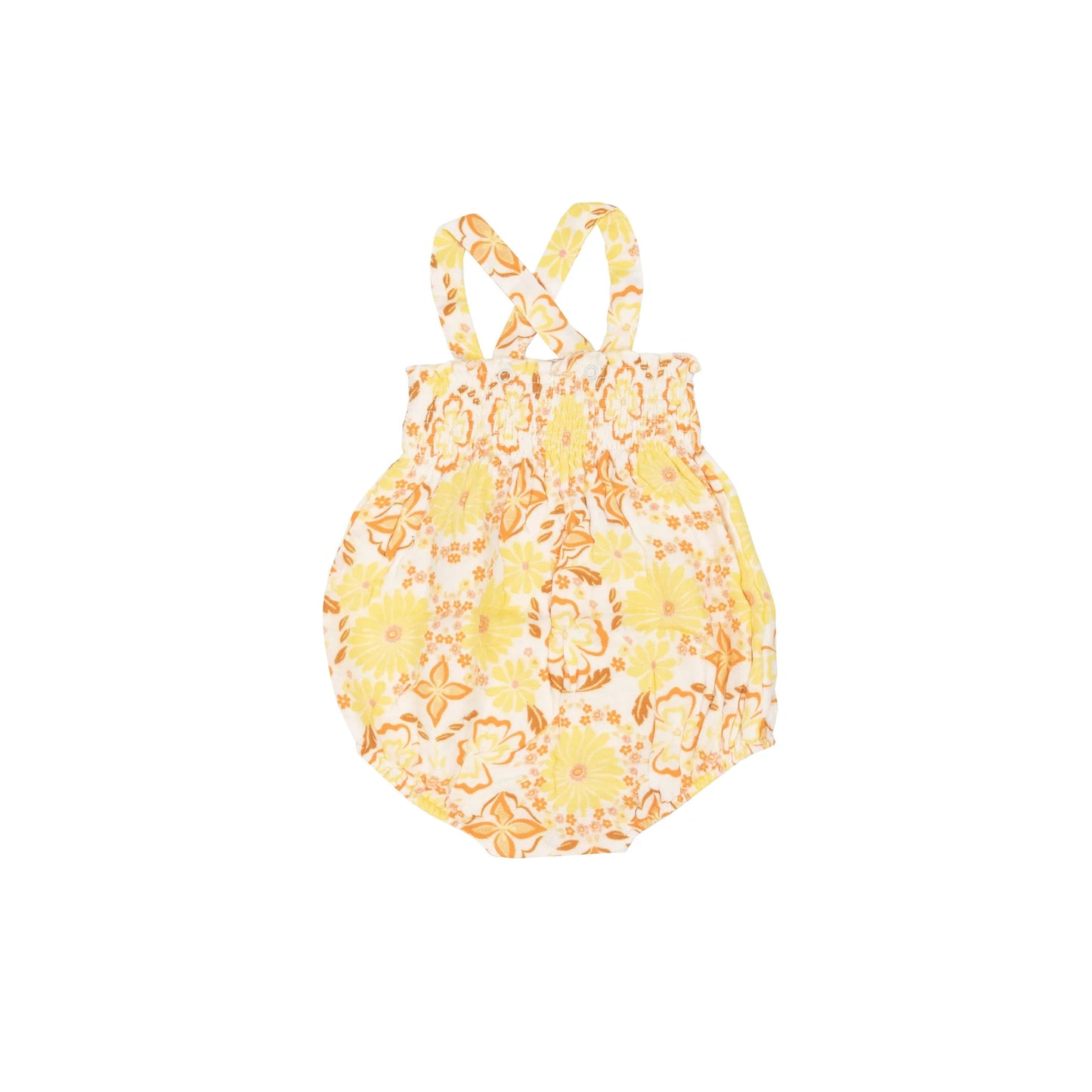 Golden Surf Floral Smocked Sunsuit