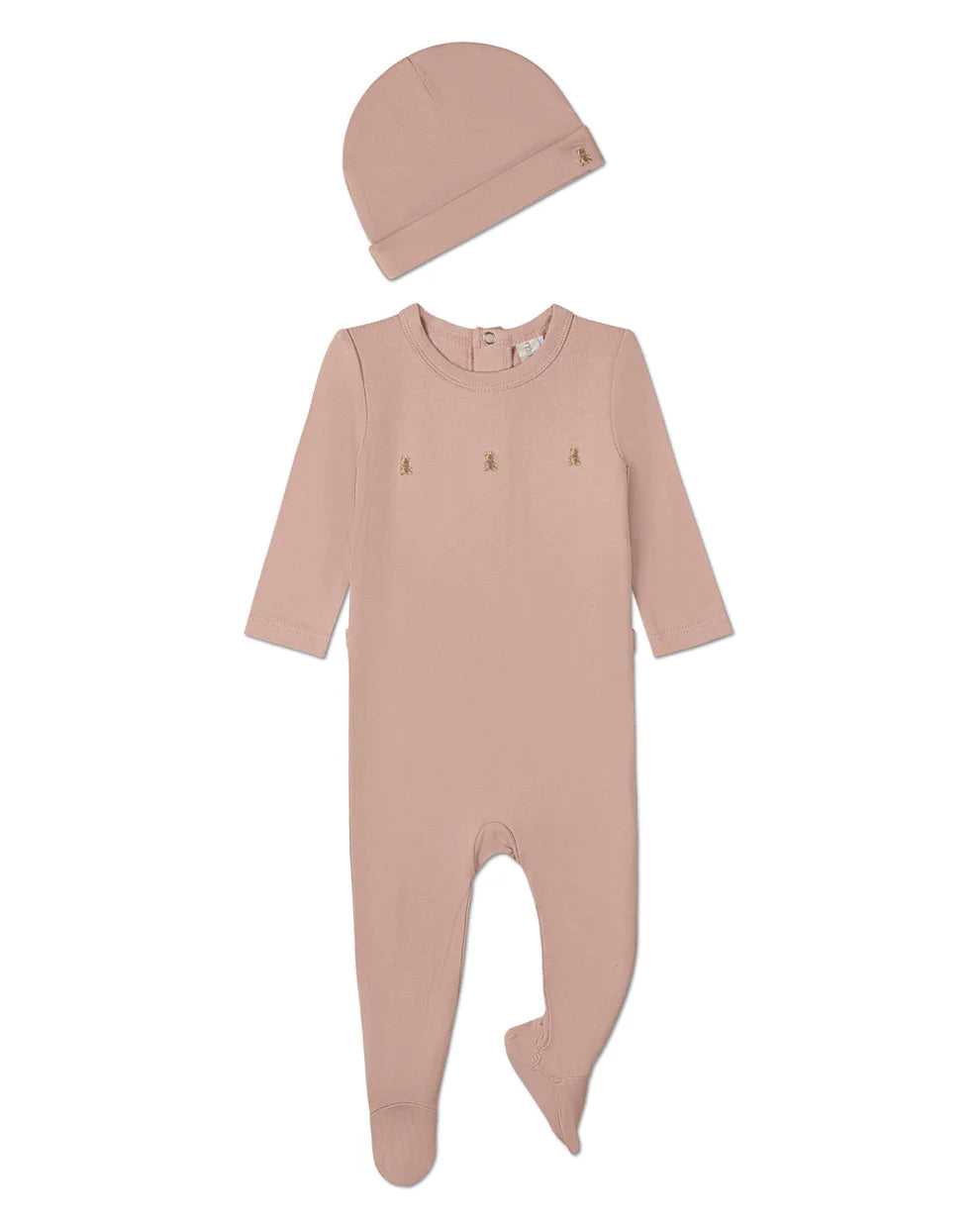 Three Little Bears 2pc Footie Set - Misty Rose