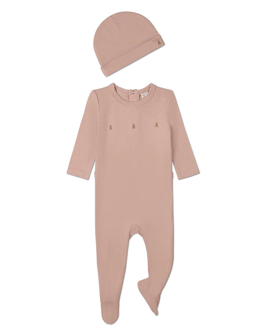 Three Little Bears 2pc Footie Set - Misty Rose