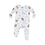 Vintage Animal Faces-Blue 2 Way Zipper Footie
