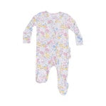 Viola Floral 2 Way Zipper Ruffle Back Footie