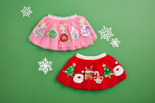 Mud Pie Sequin & Tulle Christmas Skirt