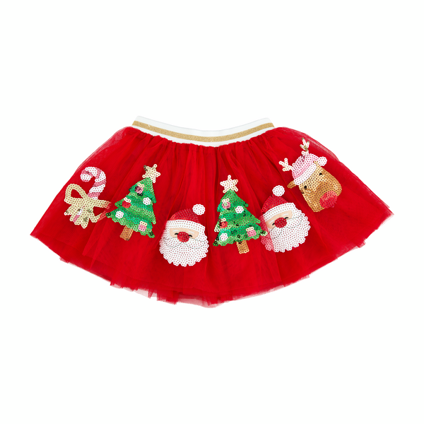 Mud Pie Sequin & Tulle Christmas Skirt