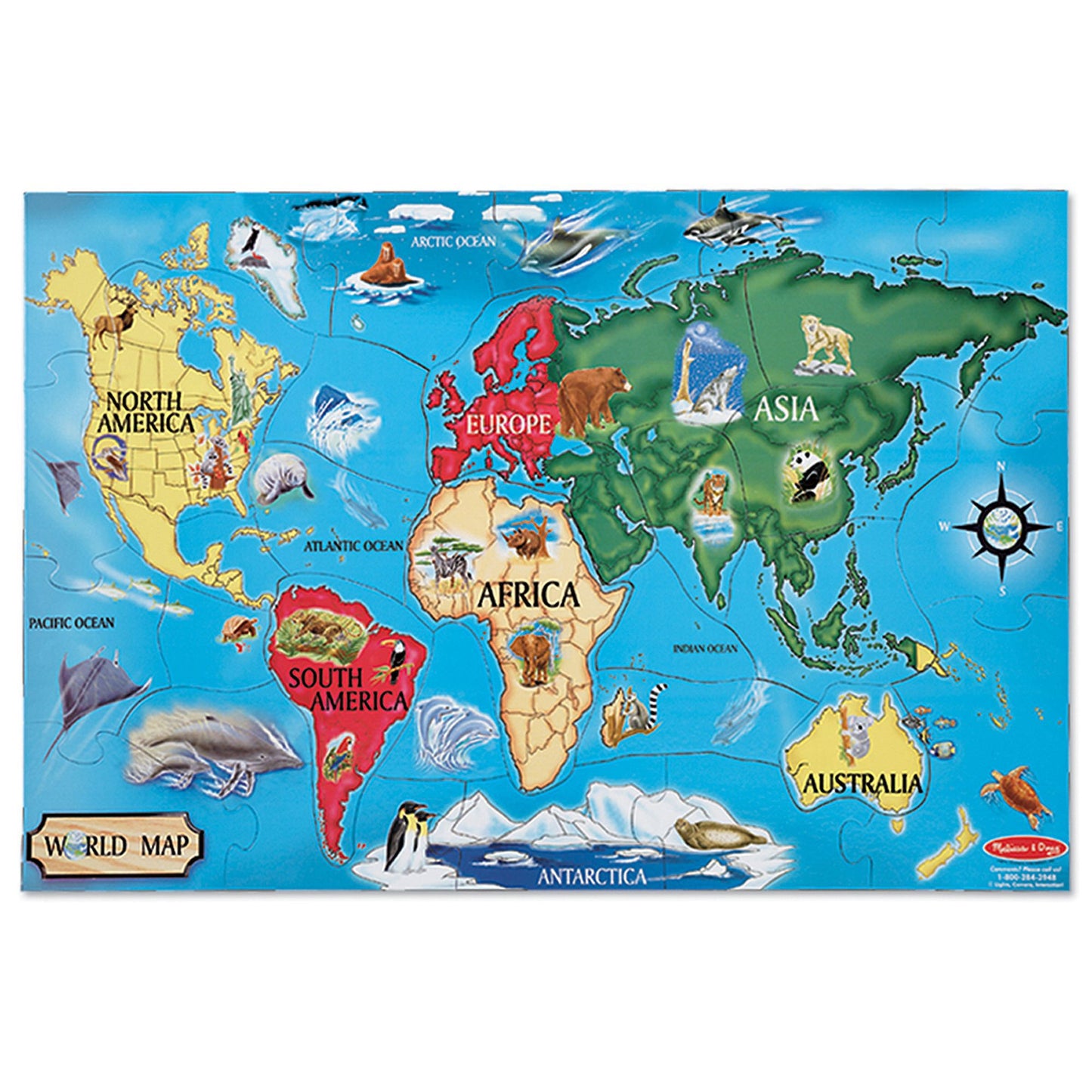 World Map Floor Puzzle - 33 Pieces