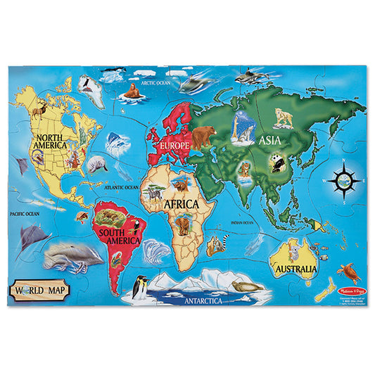 World Map Floor Puzzle - 33 Pieces