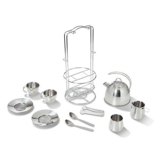 Stainless Steel Tea Set and Storage Stand
